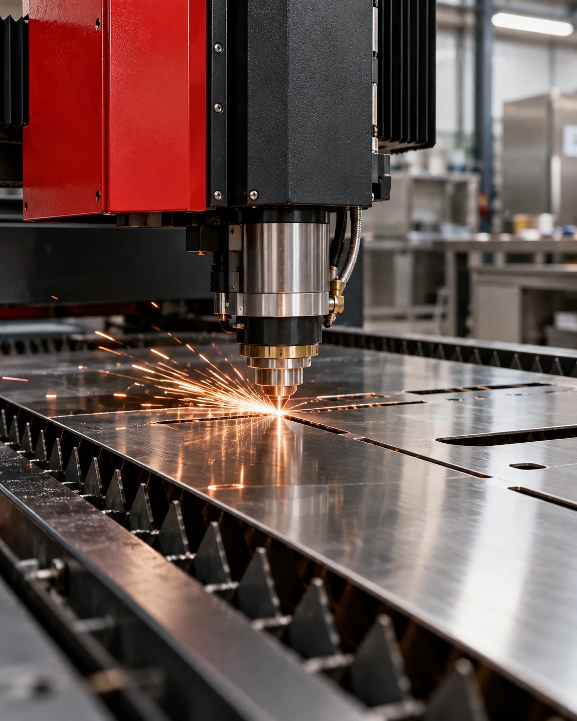 Illustrative laser cutting of a stainless steel sheet