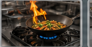Commercial wok range with gas burners