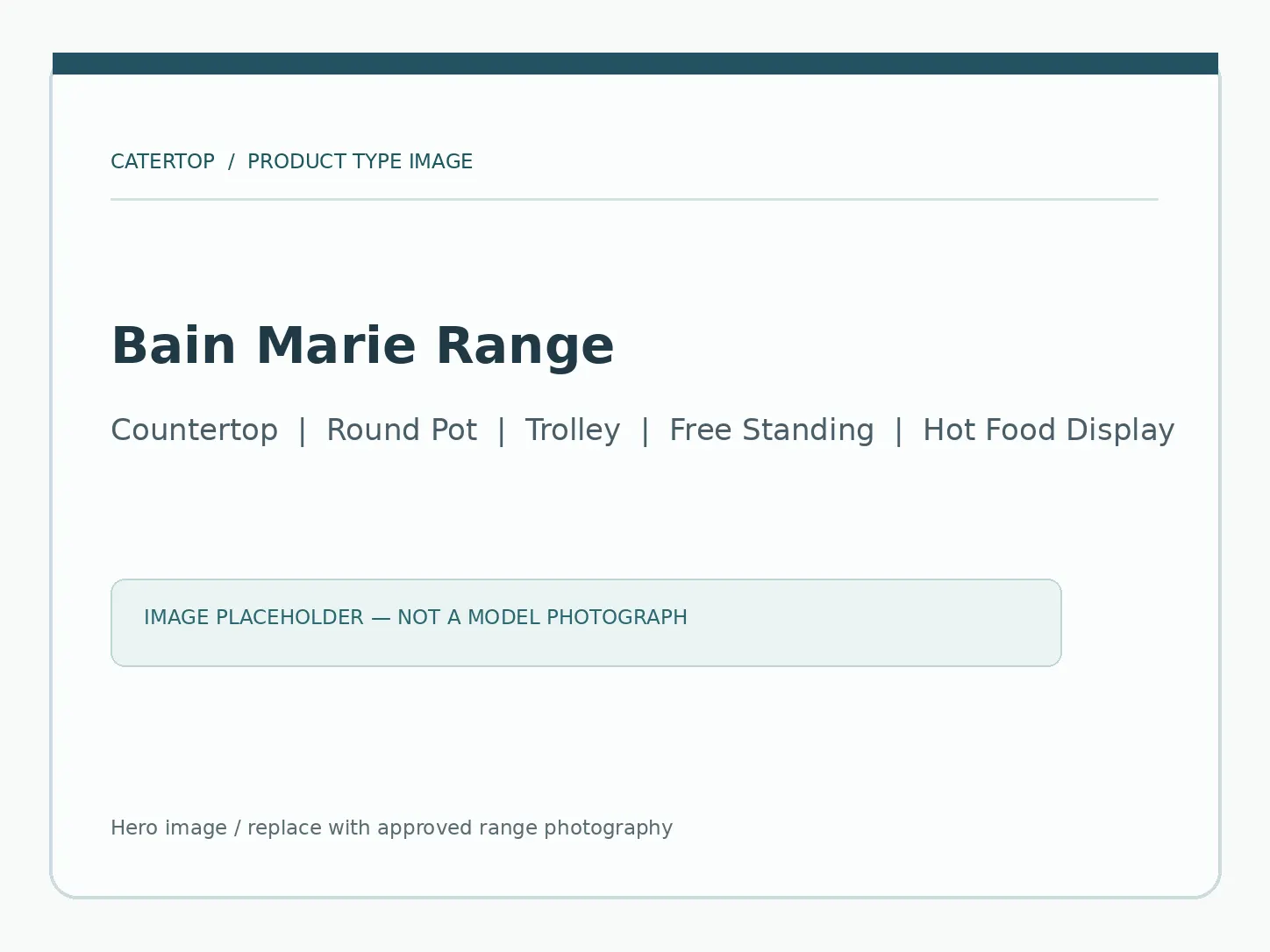 Bain marie range: countertop, round pot, trolley, free-standing and hot-food-display formats