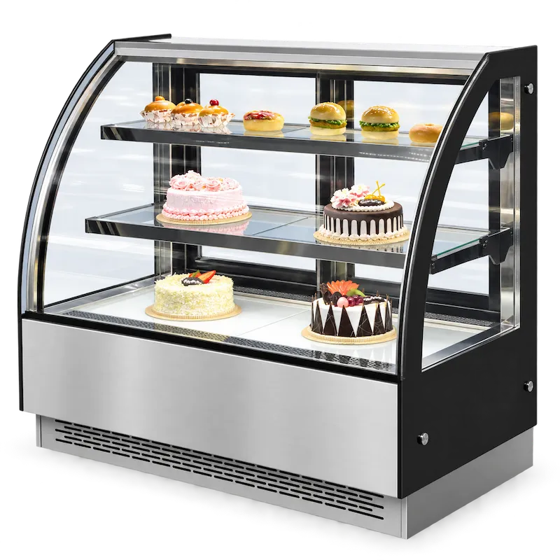 CATERTOP CT-BDC120C2M Curved Glass Cake Showcase (Mirror S/S)