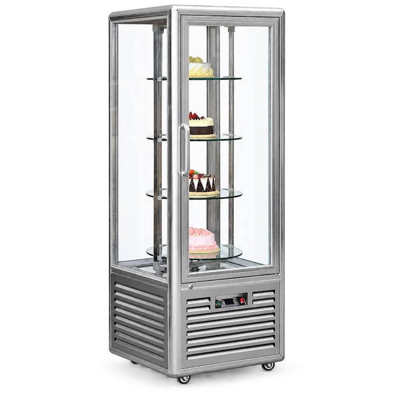 CATERTOP CT-BDC418L1A Single Door Vertical Cake Showcase - Silver Aluminum