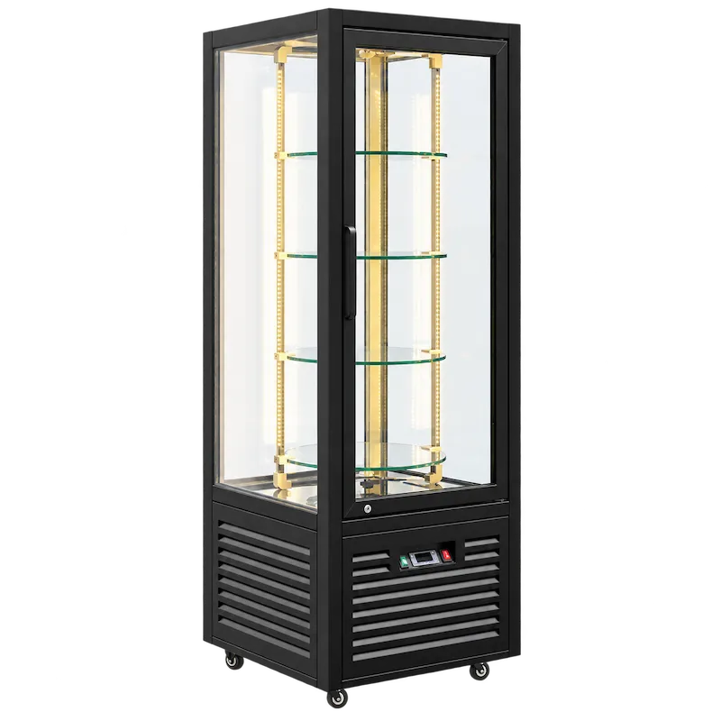 CATERTOP CT-BDC418L1BS Single Door Vertical Cake Showcase with Rolling Shelves (Stainless Steel)