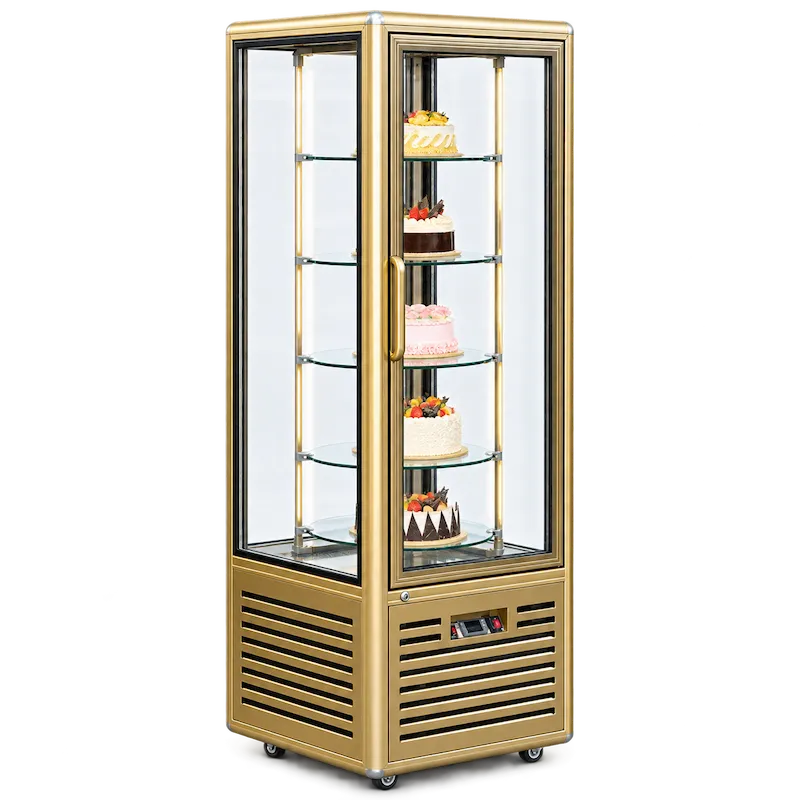 CATERTOP CT-BDC418L1GA Single Door Vertical Cake Showcase - Golden Aluminum