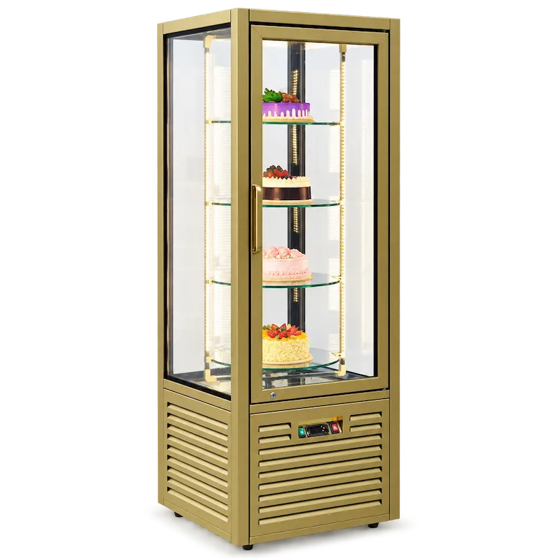 CATERTOP CT-BDC418L1GM Single Door Vertical Cake Showcase with Rolling Shelves (Stainless Steel)