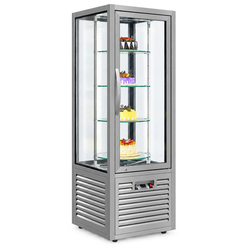CATERTOP CT-BDC418L1S Single Door Vertical Cake Showcase with Rolling Shelves (Stainless Steel)
