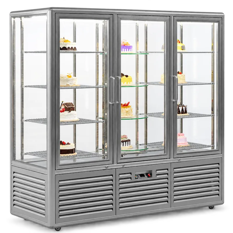 CATERTOP CT-BDC1250L3A Three Door Vertical Cake Showcase - Silver Aluminum