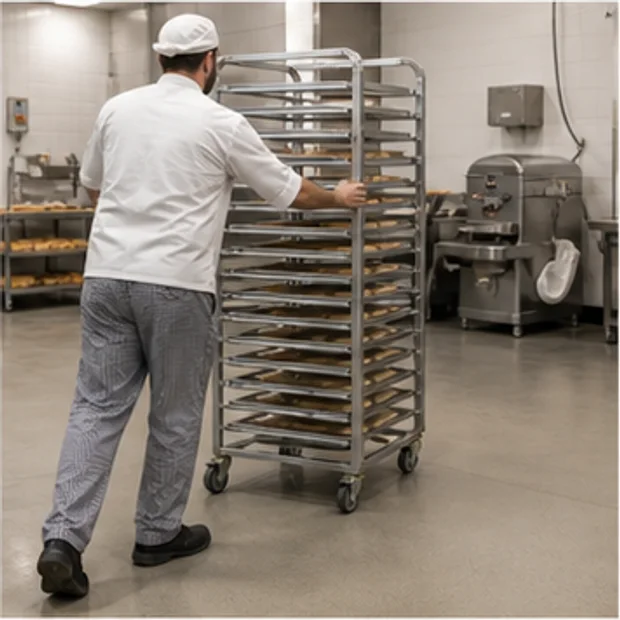 Design-stage project-specific bakery rack configuration