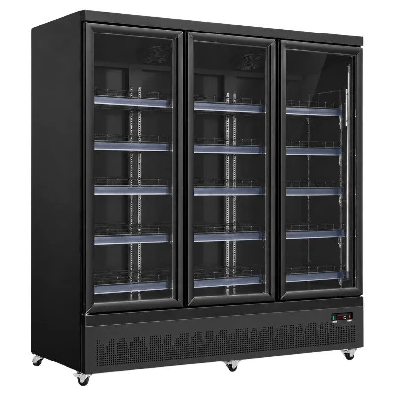 CATERTOP CT-BR1880D Glass Door Merchandisers Freezer (Black Color)