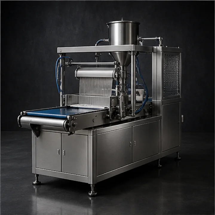 Commercial Cake Icing Machine shown as design-stage technical catalogue equipment