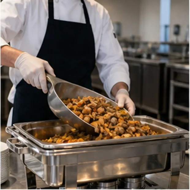 Chafing Dish define prepared food and buffet condition context