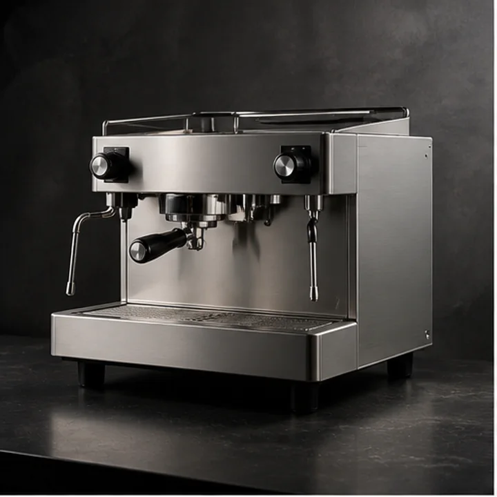 Commercial Espresso Machine shown as design-stage technical catalogue equipment