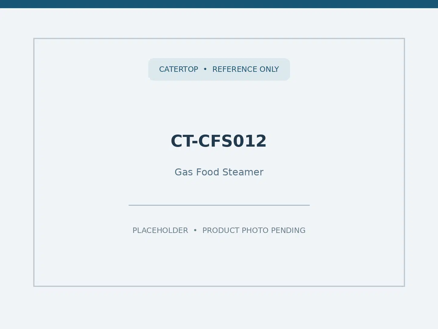 CT-CFS012 — Gas Food Steamer (1 door 6 Pan)