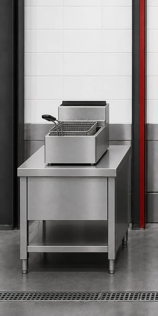 Counter-supported commercial fryer representing the countertop equipment path
