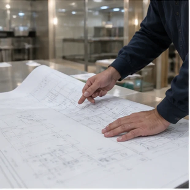 Commercial Hood bound installation, site coordination, and drawing context