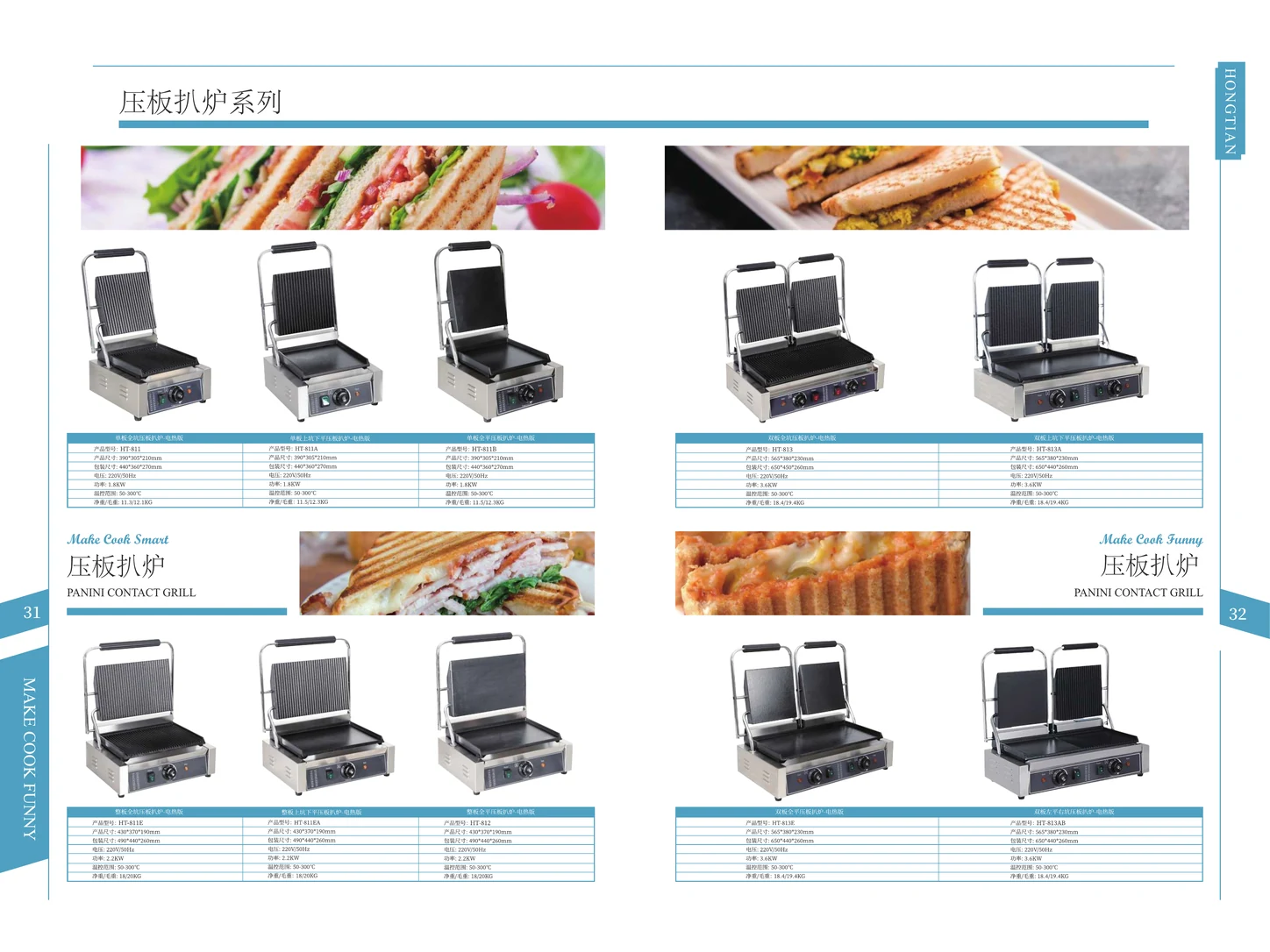 CT-PG811EA Electric Full Plate Panini Contact Grill - Grooved Upper / Flat Lower