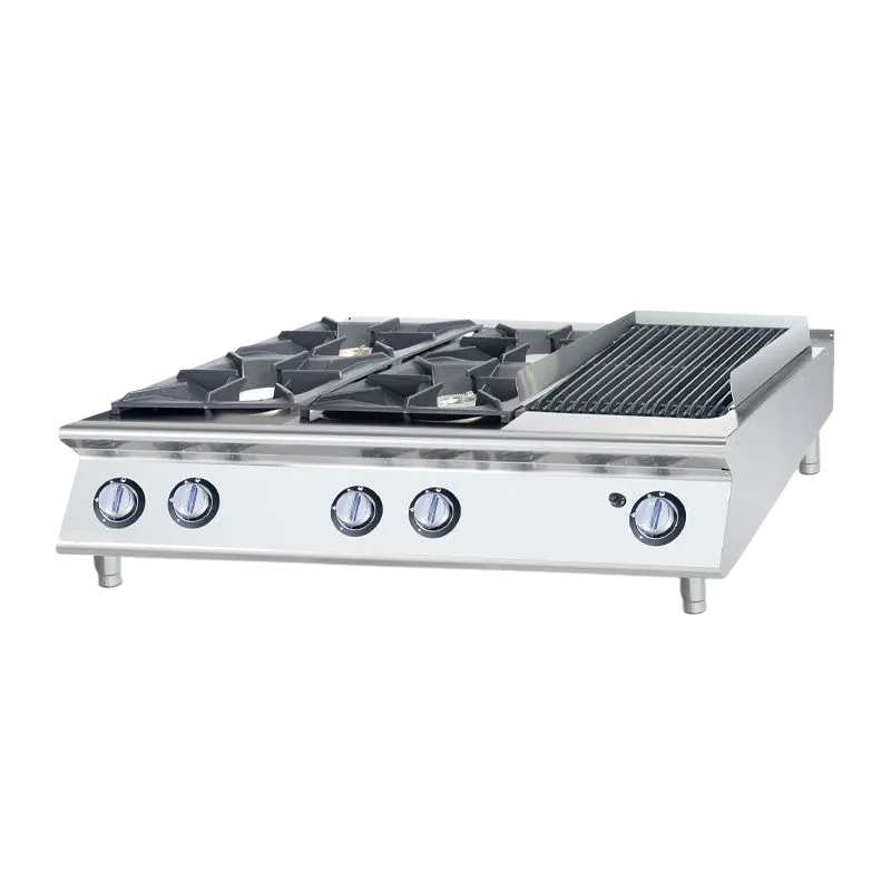 Countertop Gas Range 4-Burner with Lava Rock Grill CT-CGRL999