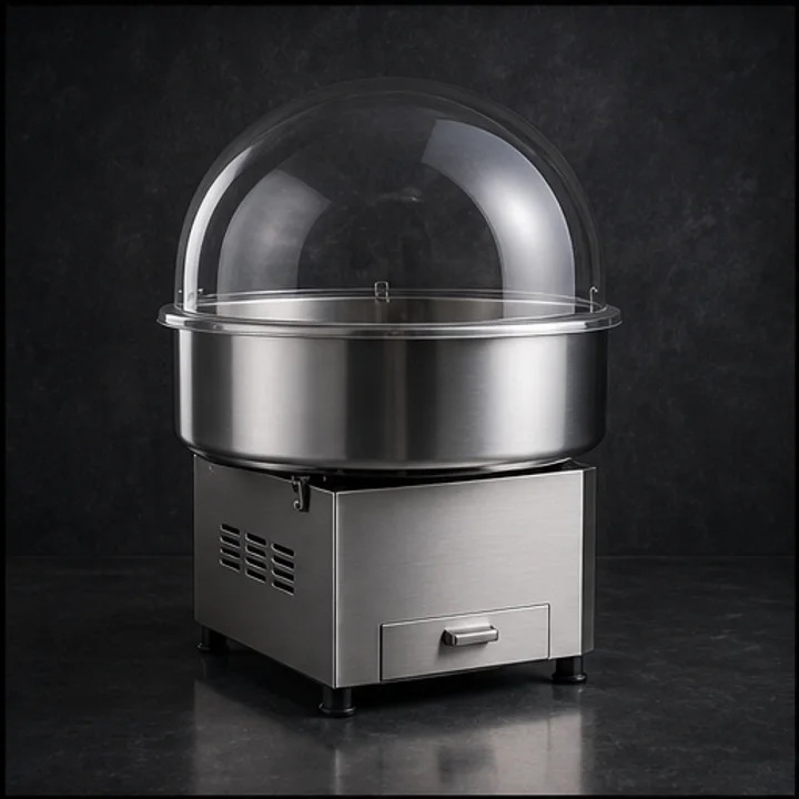 Commercial Cotton Candy Machine shown as design-stage technical catalogue equipment