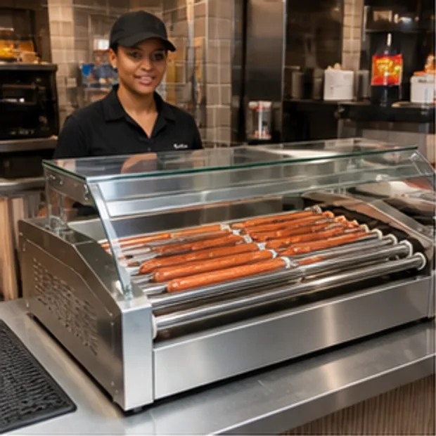 Hot Dog Roller in a commercial service workflow