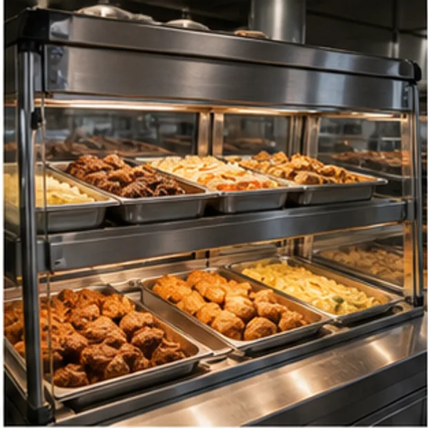 Hot Food Display Case define prepared food and service condition context