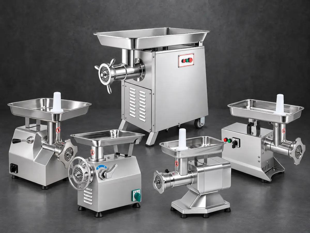 Commercial meat grinder range across HM, HFM, MG-HD, MG-MD and TK series
