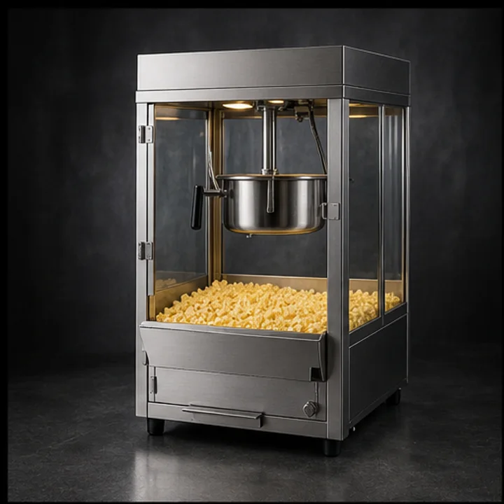 Commercial Popcorn Machine shown as design-stage technical catalogue equipment