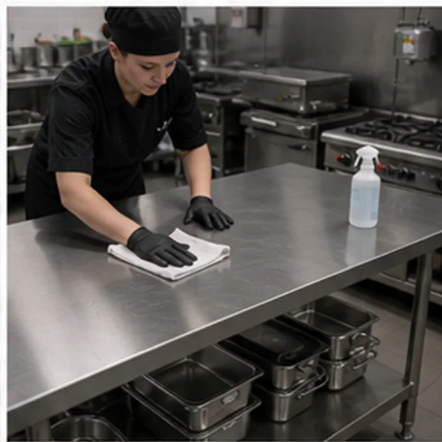 Stainless Steel Work Table fabrication / sanitation confirmation context