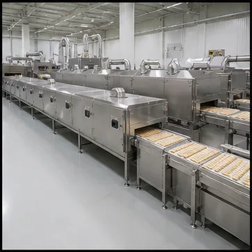 Modular commercial tunnel oven production line