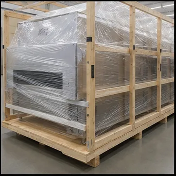 Tunnel oven equipment protected for export packing