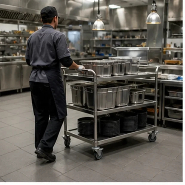 Utility Cart in an active commercial workflow